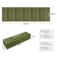 AceCamp sleeping pad folded compact for easy backpack packing and travel