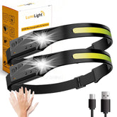 Achuhe Lumilight headlamp with 230° wide beam for hands-free area lighting.
