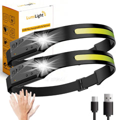 Achuhe Lumilight headlamp with 230° wide beam for hands-free area lighting.