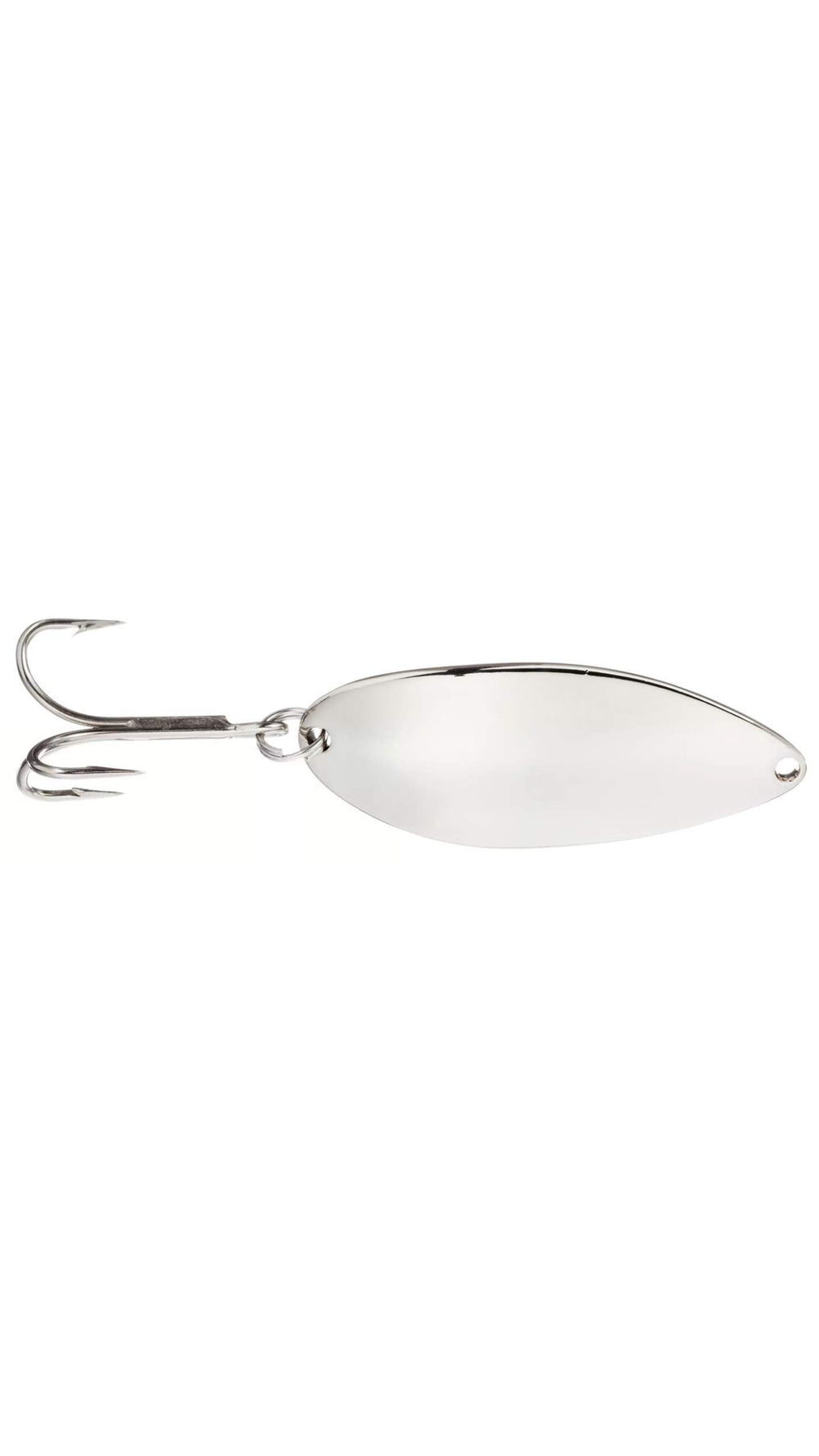 Acme Little Cleo spoon shows humpbacked shape for lifelike lure motion.