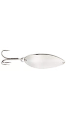 Acme Little Cleo spoon shows humpbacked shape for lifelike lure motion.