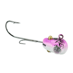 acme Jack Knife Jig in purple glow splash demonstrates dynamic action to attract fish
