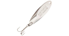Acme Kastmaster chrome 1/12 oz lure viewed from the front for long-distance casting.