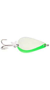 Acme Spoons Freshwater S680GL/GLG glow green tail attracts gamefish with vivid movement