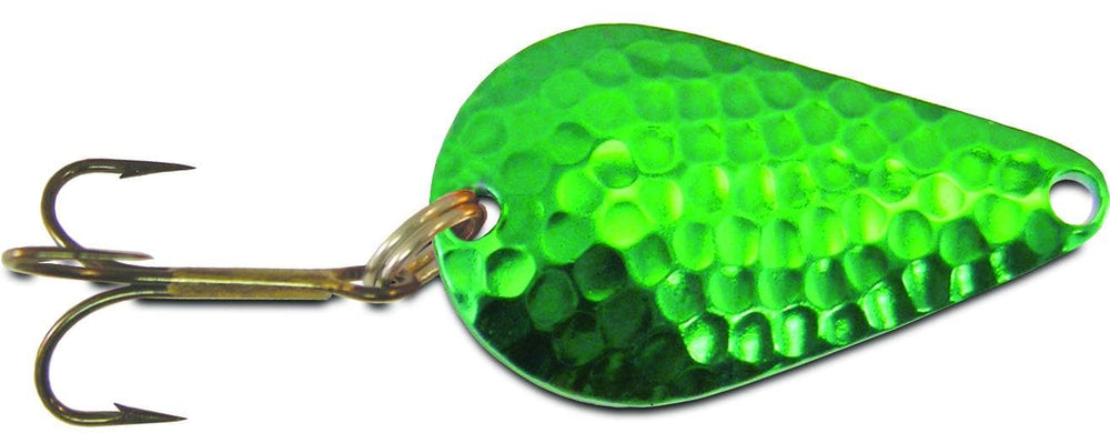 Acme Stee-Lee Spoon in green, half-ounce, ideal for steelhead in moving water.