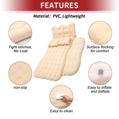 ACROPIX beige back-seat camping bed offers extra space for lounging on trips