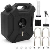 Acshio water container with lid and bracket for secure motorcycle mounting.