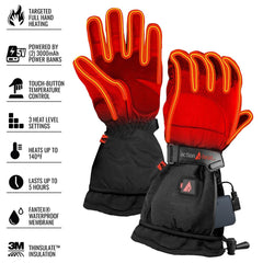 ActionHeat gloves with USB wrist control for easy on/off.