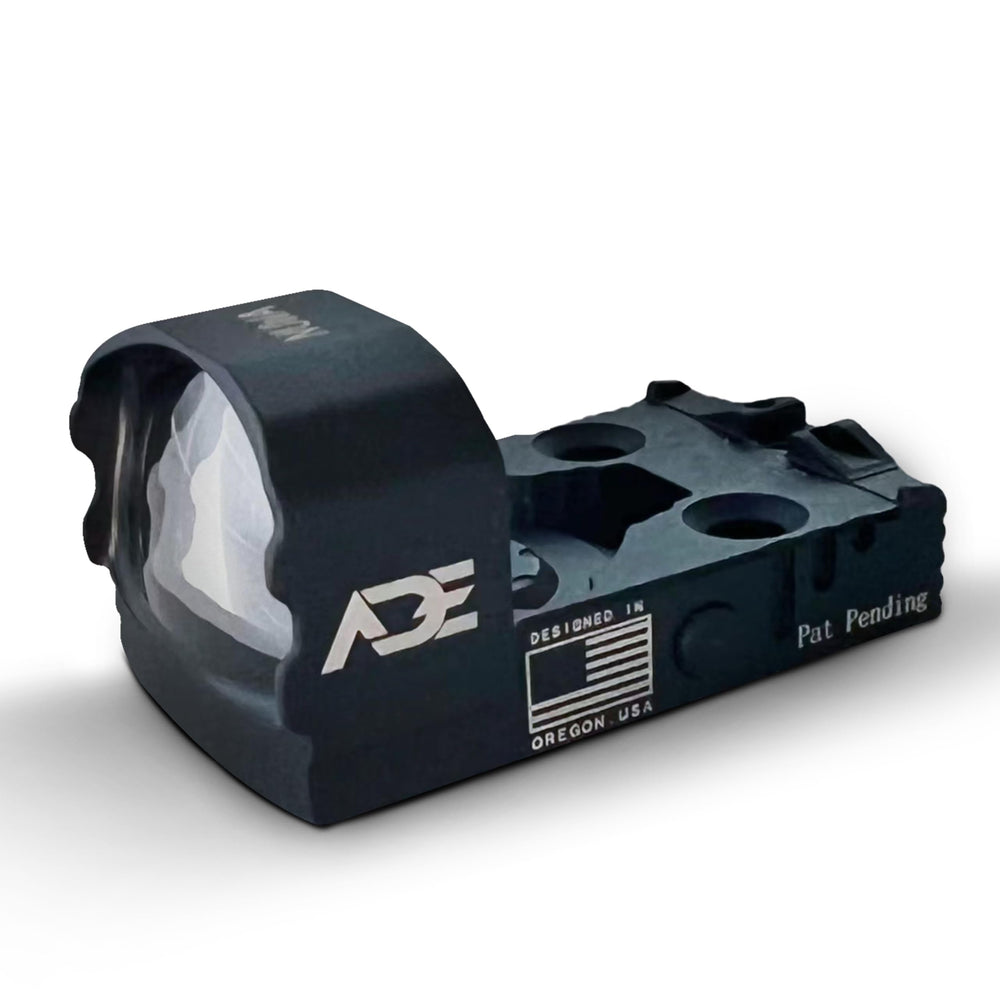 ADE Advanced Optics NUWA PRO RD3-021 mounted on a pistol for fast target acquisition.