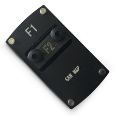 ADE Advanced Optics tactical plate side view shows slim profile and aluminum strength.