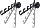 Adjustable fishing pole rack mounted on a vehicle with suction cups