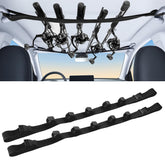 Two-pack adjustable fishing rod holder for car rack – assembly close-up