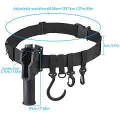 Angler wearing belt with rod holder at the waist