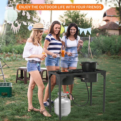 ADREAK 2 burner stove independent-controls emphasize separate flame knobs for multitasking meals.