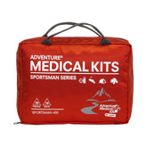 Adventure Medical Kits Sportsman 400 overview shows a complete campsite first-aid setup for groups.