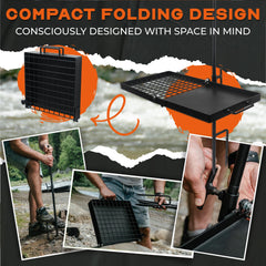 Adventure Seeka grate and griddle support versatile campfire meals