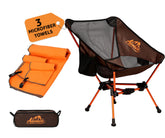 Advnture Club portable camping chair folded fits in a backpack for easy travel