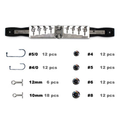 Black jig hooks included: size 5/0 and 4/0