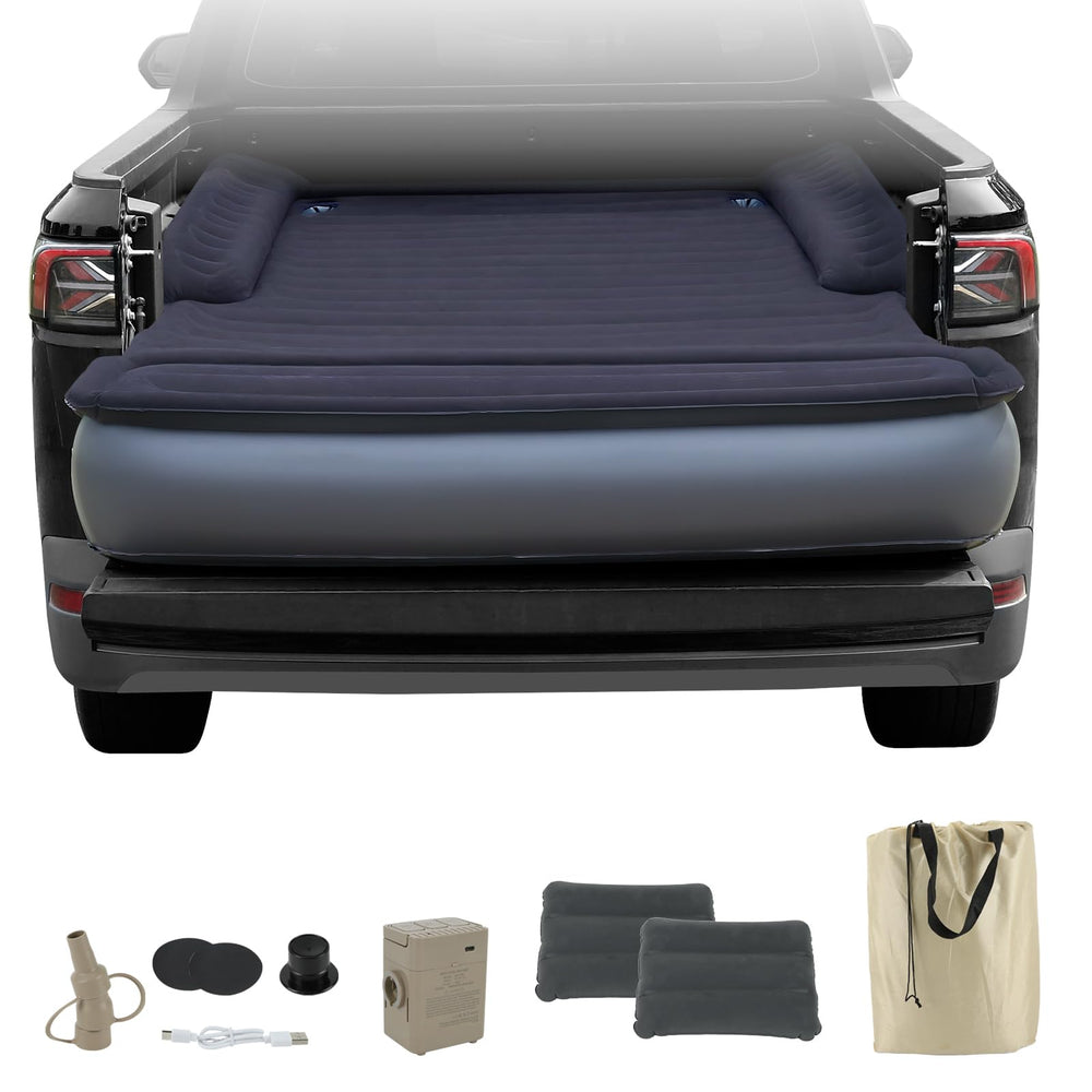 Afurkuot truck bed air mattress with built-in pump for quick setup on road trips