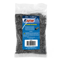 AFW S5 0.096 black crimp sleeve closeup highlighting burr-free finish for strong connections.
