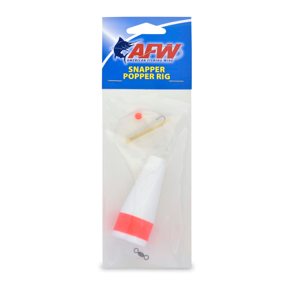 AFW Snapper Popper Rig surface-action highlight attracting bluefish with splash and topwater action.