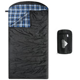 AGEMORE Cotton Flannel Sleeping Bag hood close-up highlighting warmth for chilly nights outdoors.