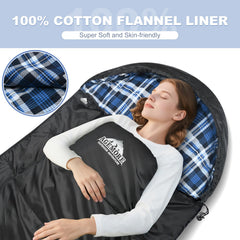 AGEMORE sleeping bag roll-up system demonstrates compact, portable design for easy packing.
