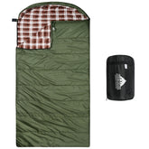 AGEMORE cotton flannel sleeping bag with soft lining for skin-friendly comfort outdoors.