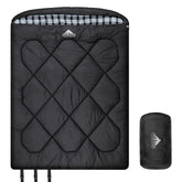 AGEMORE double sleeping bag with cotton flannel lining close-up showing plush warmth