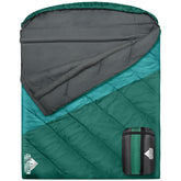 AGEMORE double sleeping bag with hood and draft tubes for all-night warmth on camping trips.