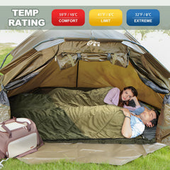 AGEMORE mummy hood with drawstring seals in heat and reduces drafts during sleep