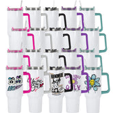 AGH 40oz sublimation tumbler with handle ready for personalized designs.