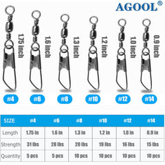 Assorted sizes #4, #6, #8, #10, #12, #14 in kit