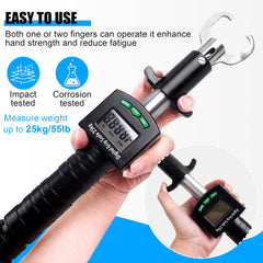 Built-in LCD display showing weight reading