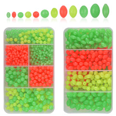 AGOOL 1000-piece glow fishing beads assorted set in two-layer tackle box