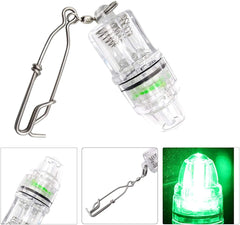 Green AGOOL underwater fishing lights attached to a line for deep-water fishing