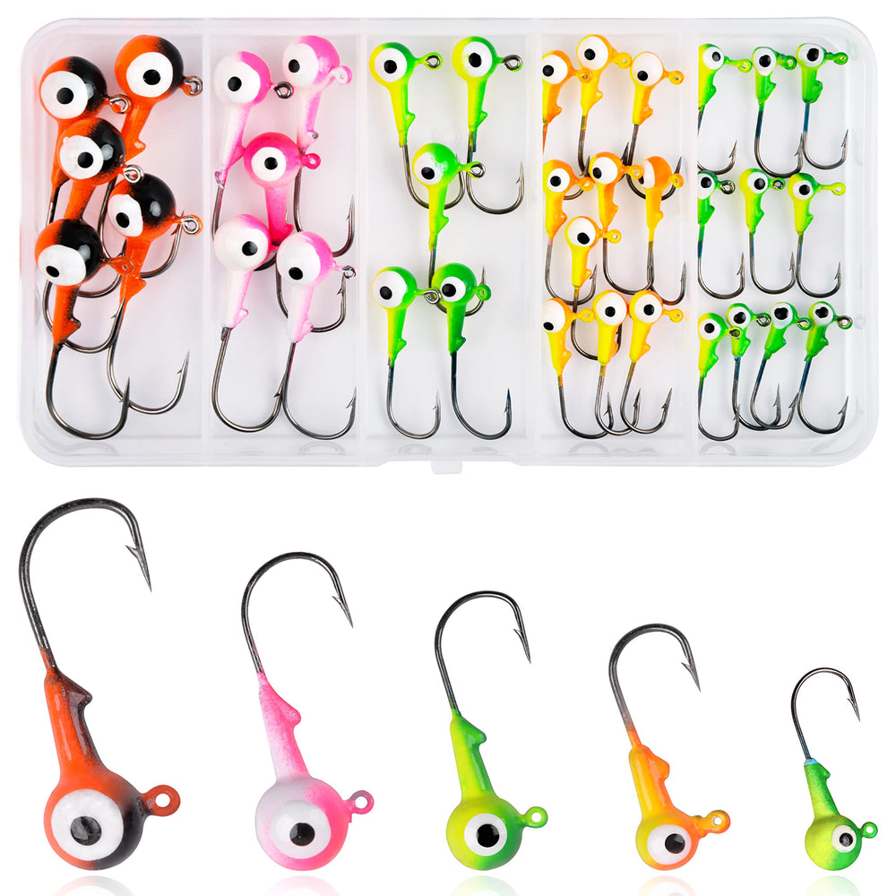 AGOOL ball-head jig head for crappie - multi-color finish