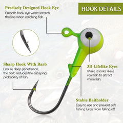 Close-up of AGOOL ball head jig head - second color variation