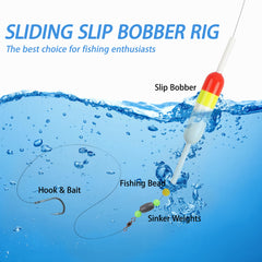 Adjustable spring slip bobber showing depth adjustment