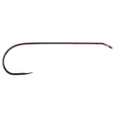 Ahrex AFW538 hook close-up showing long shank for mayfly dry fly presentations.