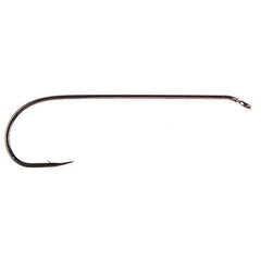 Ahrex AFW538 hook close-up showing long shank for mayfly dry fly presentations.