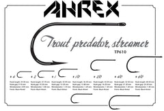 Ahrex TP610 Trout Predator Streamer Hook closeup highlighting stinger Aberdeen bend