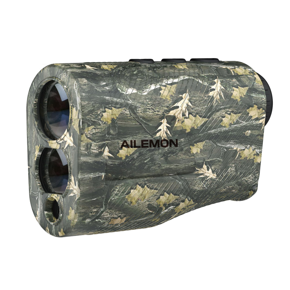 AILEMON hunting laser rangefinder camo in field for quick yardage readings