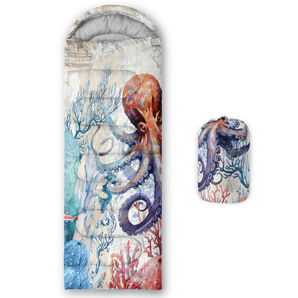 AILONEN octopus-printed sleeping bag offers cozy comfort for kids.