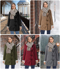 AI'MOURI windproof sherpa-lined outerwear back view shows clean lines and practical design
