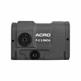 Aimpoint ACRO P-2 red dot sight close-up highlighting compact ergonomics for fast target acquisition.