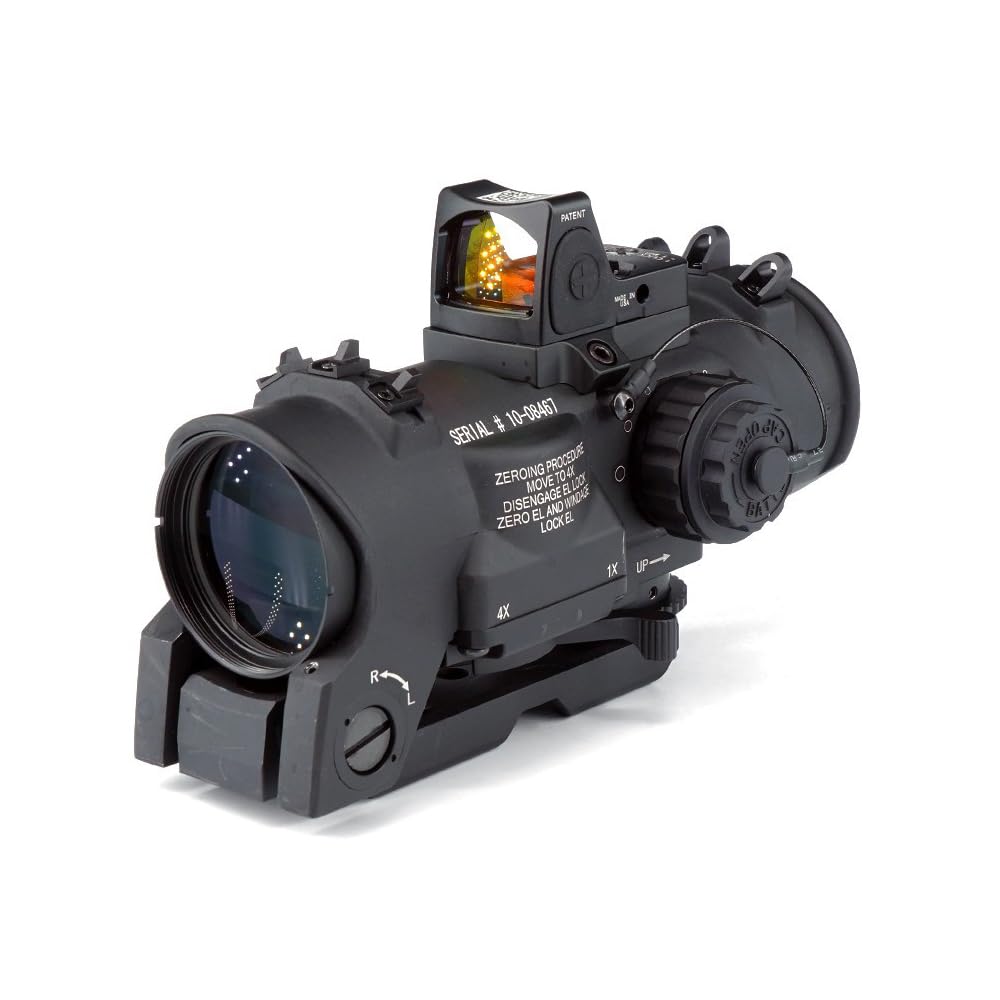 Aimsniper 1-4X reflex scope Gen 3 for clear target acquisition in low light.