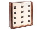 Air Venturi Quiet Pellet Trap front view with walnut finish and target grooves for precision practice.