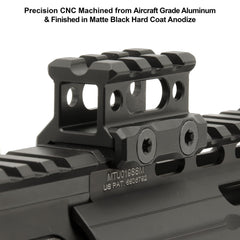 CNC machined aluminum with matte black hard coat finish on MT-RSX8S