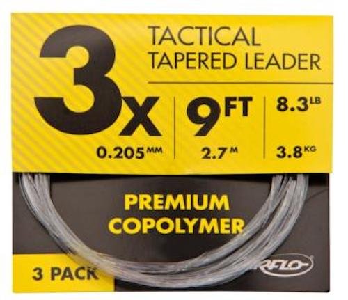 Airflo Tactical Mono Leader 9ft 5X 3-pack enables crisp turnover for dries and nymphs.